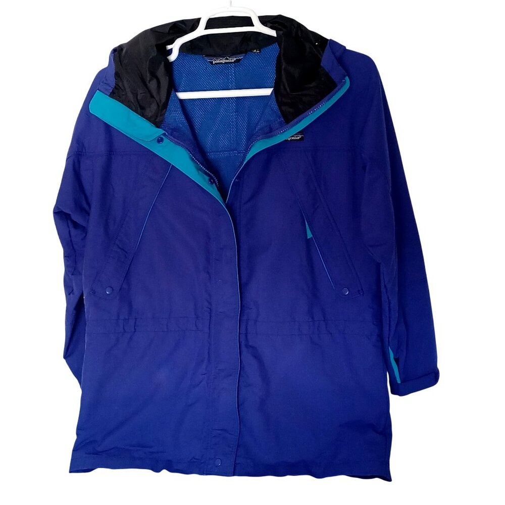 Patagonia Mountain Parka Baggy Boxy Cobalt Blue Storm Jacket Womens Sz 10
